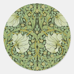 Morris 1876 Vintage Pimpernel-Blommönster Runt Klistermärke