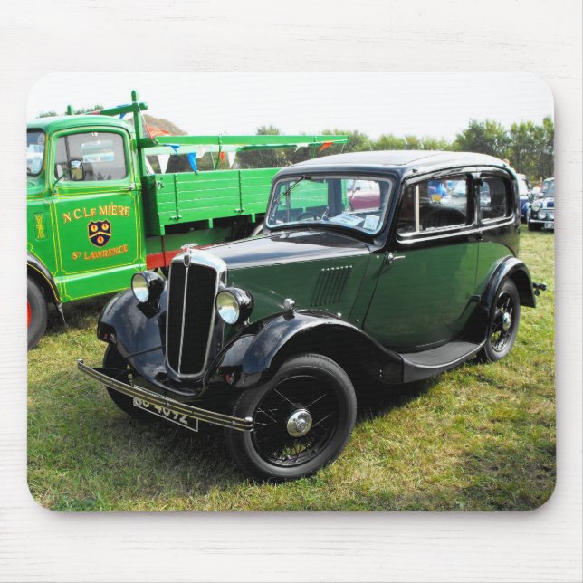 Morris 8 vintage car musmatta (Framsidan)
