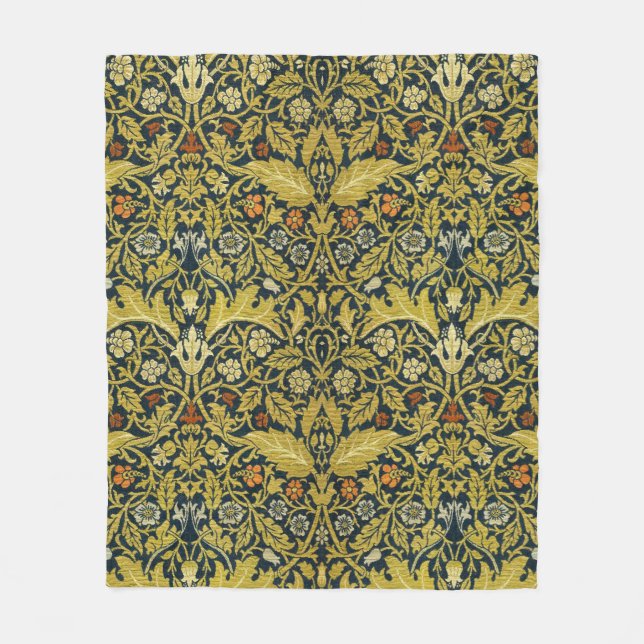 Morris Acanthus Löv Twining Stem Flowers Carpet Fleecefilt (Framsidan)