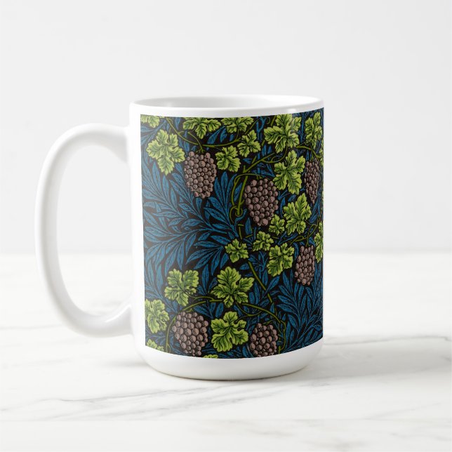 Morris - Antique 1873 Grape & Lämna & Vine Mönster Kaffemugg (Vänster)