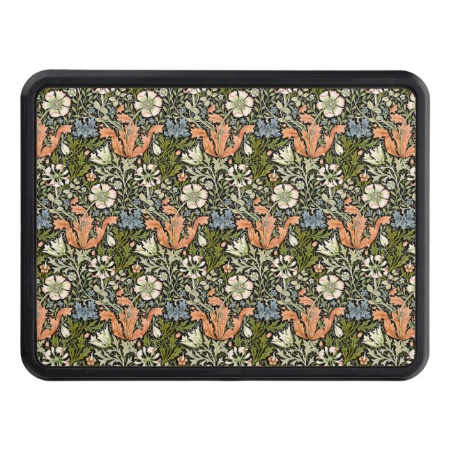 Morris BlackBackground 1896 Compton-Blommönster Dragkroksskydd (Framsidan)