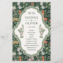 Morris Blommigt Garden Wedding Ceremony Program