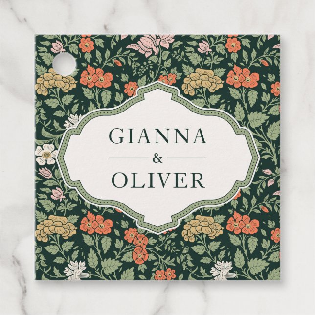 Morris Blommigt Garden Wedding Gåvor Etiketter (Framsida)