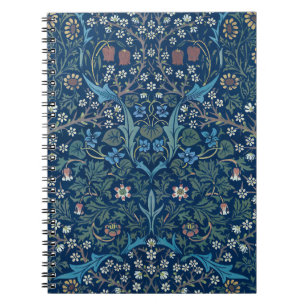 Morris Blue Background Vintage Blackthorn Mönster Anteckningsbok