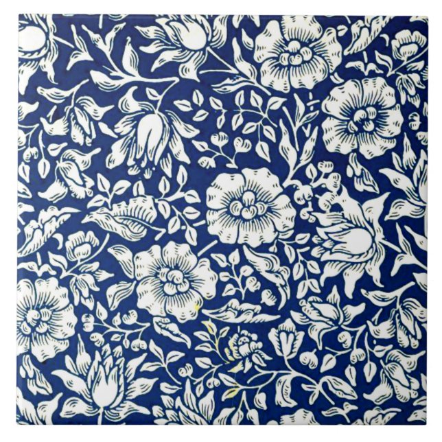 Morris - Blue Mallow Ceramic Tile Kakelplatta (Framsidan)