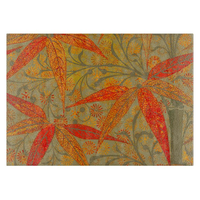 Morris & Co. Bambu-mönster Godwin Orange & Sage (Framsidan)