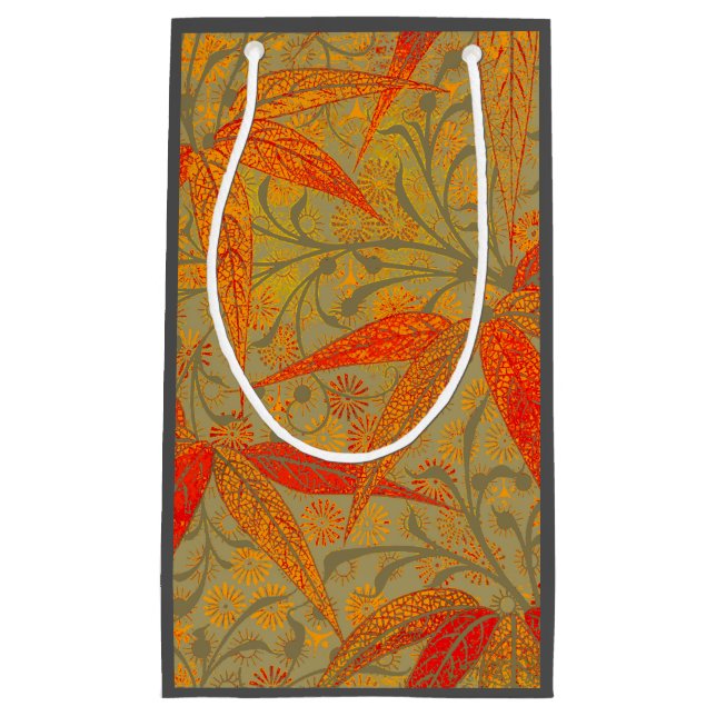 Morris & Co. Bambu-mönster Godwin Orange & Sage (Framsidan)