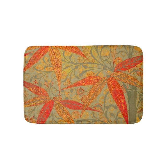 Morris & Co. Bambu-mönster Godwin Orange & Sage Badrumsmatta (Framsidan)