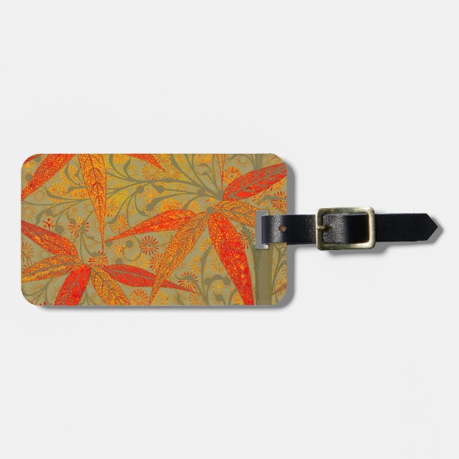 Morris & Co. Bambu-mönster Godwin Orange & Sage Bagagebricka (Horisontell Framsida)