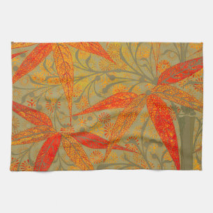 Morris & Co. Bambu-mönster Godwin Orange & Sage Kökshandduk