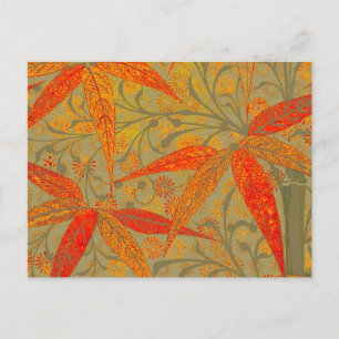 Morris & Co. Bambu-mönster Godwin Orange & Sage Vykort