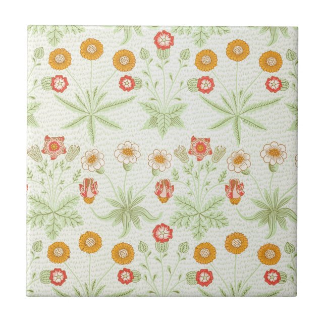 Morris Daisy, Classic Victorian Blommönster Kakelplatta (Framsidan)