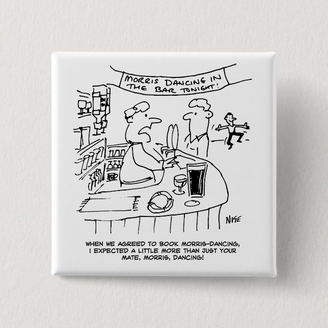 Morris Dancing i Pub. Traditionell Morris Dancing Knapp (Framsida)