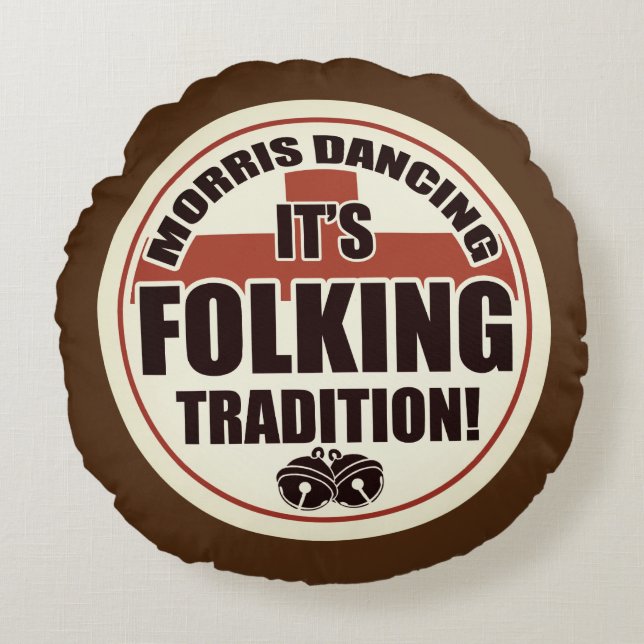 Morris Dancing, Tradition Sepia Tone Rund Kudde (Framsidan)