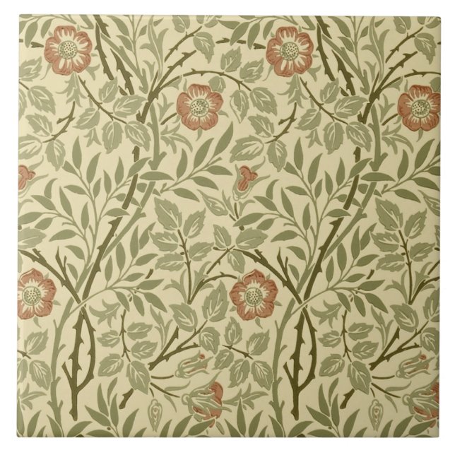 Morris/Deale Arts & Crafts Söta Briar Repro Tile Kakelplatta (Framsidan)