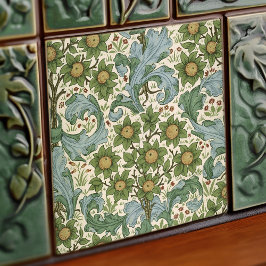Morris Dearle Art nouveau Blommigt Victorian Repro Kakelplatta