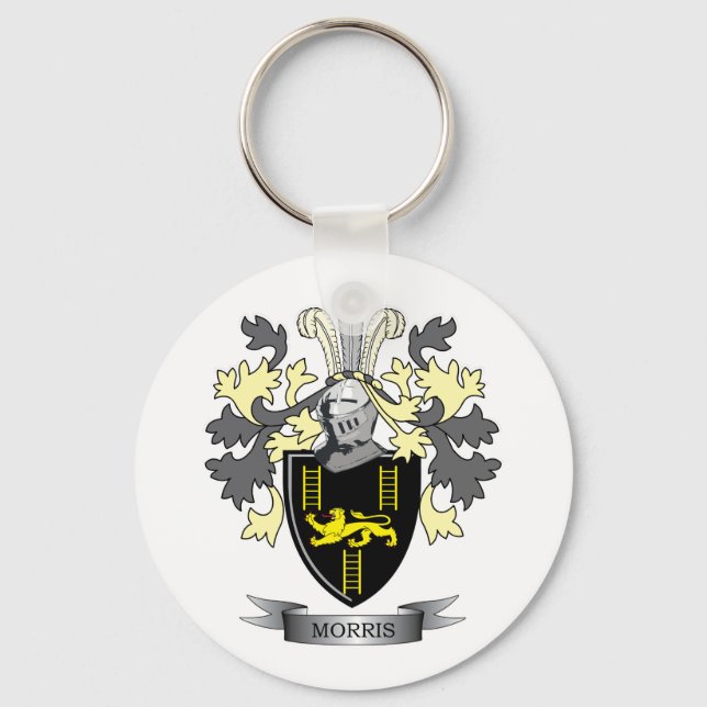 Morris Family Crest Jackar om Arm Nyckelring (Framsida)