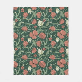 Morris Garden Grönt & Red Blommigt Bath Towel Set Fleecefilt