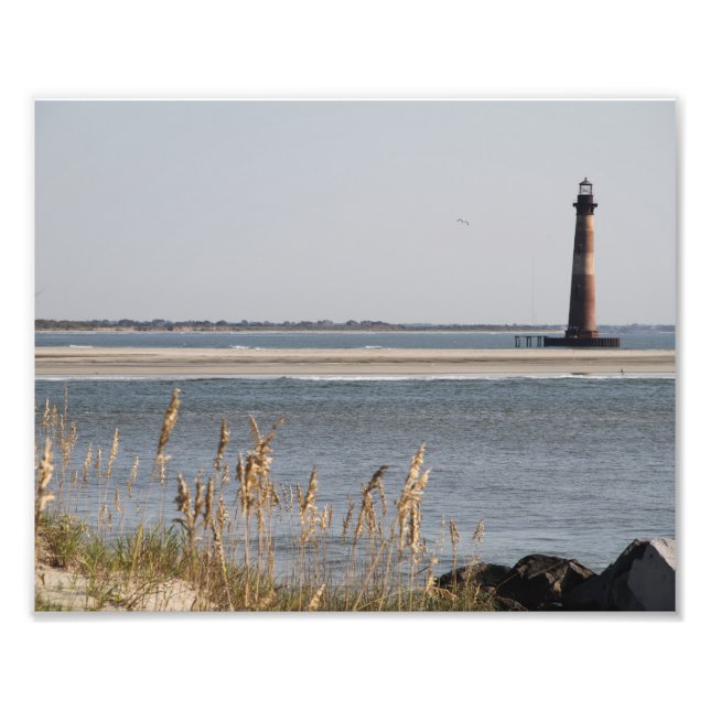 Morris Island Lighthouse, Folly Beach, Charleston Fototryck (Framsidan)