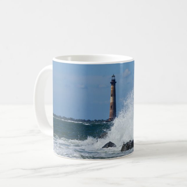 Morris Island Lighthouse Stänk Coffee Mugg (Framsida vänster)