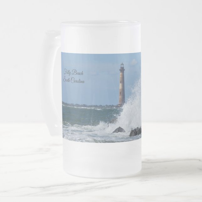 Morris Island Lighthouse Stänk Frosted Mugg (Framsida vänster)