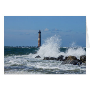 Morris Island Lighthouse Stänk Greeting Card Hälsningskort