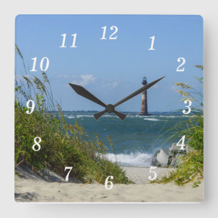 Morris Island Lighthouse Walkway Fyrkantig Klocka