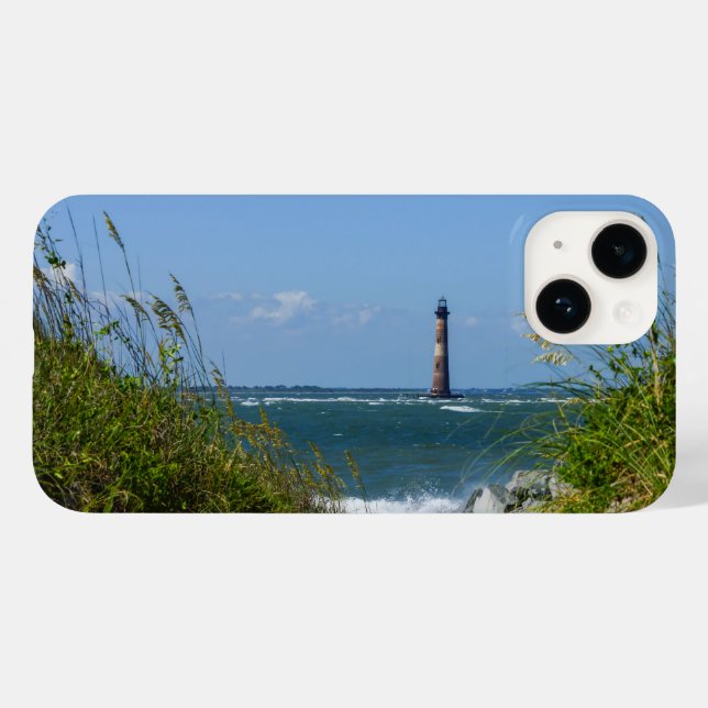 Morris Island Lighthouse Walkway iphone case (Baksida (horisontell))