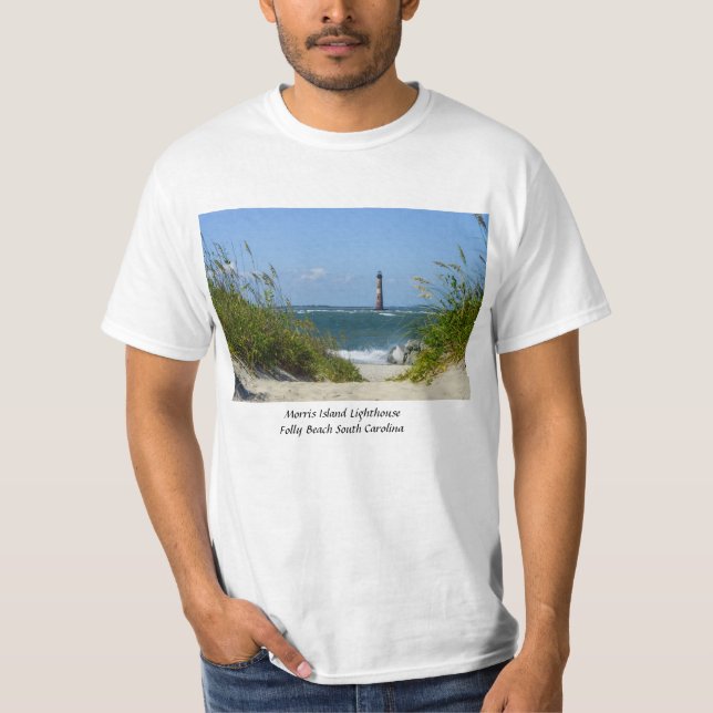 Morris Island Lighthouse Walkway T Shirt (Framsida)