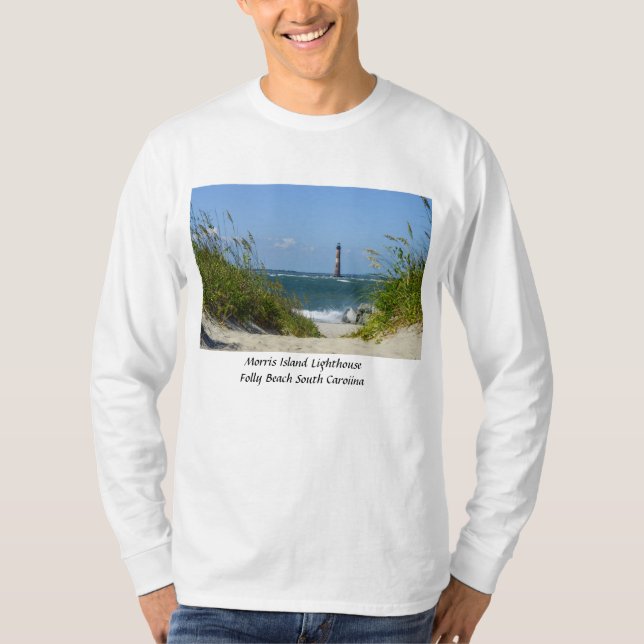 Morris Island Lighthouse Walkway T Shirt (Framsida)