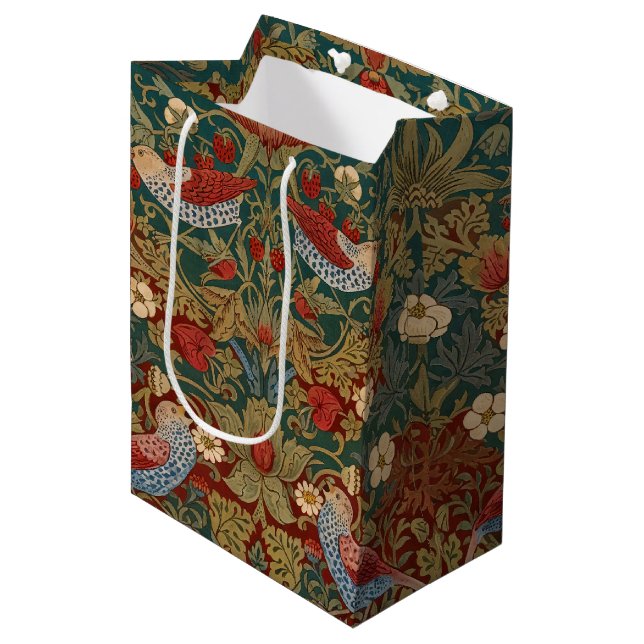 Morris Jordgubb Stöldare Teal Grön Röd Blommig Kon (Framsidan Vinklad)