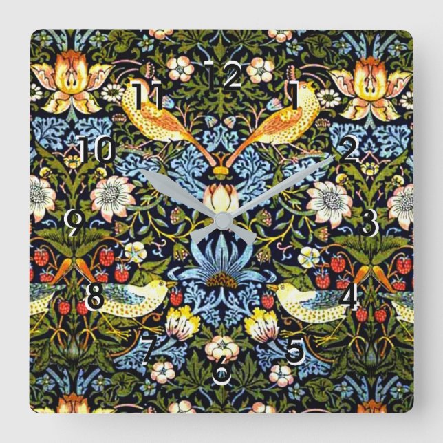 Morris - Jordgubbstårt, berömdens utformning Fyrkantig Klocka (Framsida)