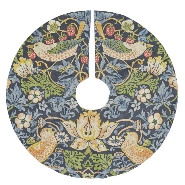 Morris Jordgubbstyv Stilig Marinblå Vintage Finkon Julgransmatta Borstad Polyester (Framsidan)