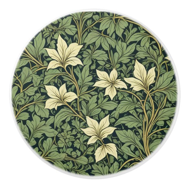 Morris Klassisk Blommig Stil Blommig Keramisk Drag Knopp (Framsidan)
