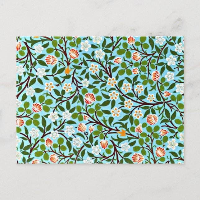 Morris - Klöver, vintage blommönster Vykort (Framsida)