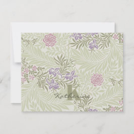 Morris Lavender & Rosa Larkspur Mönster Note Card Anteckningskort