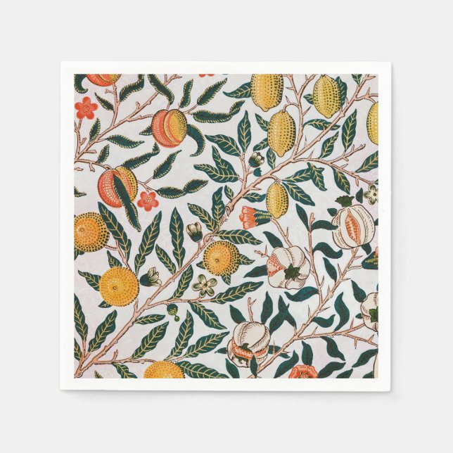 Morris Light Background Antique Pomegrana Mönster Pappersservett (Framsidan)