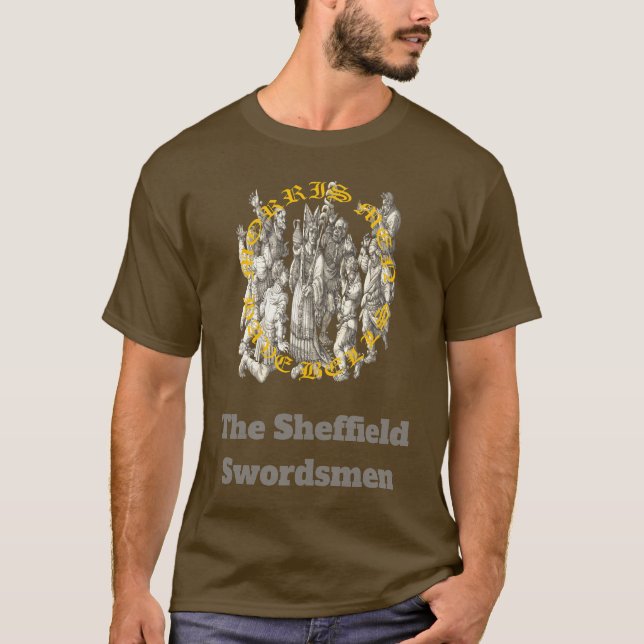 Morris Men Have Bells Medieval Art Ancient Text T Shirt (Framsida)