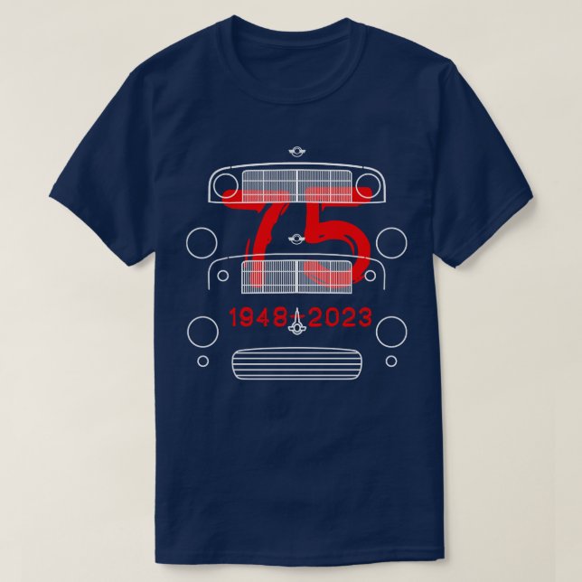 Morris Minor Classicar evolution 75:e anniversa T Shirt (Design framsida)