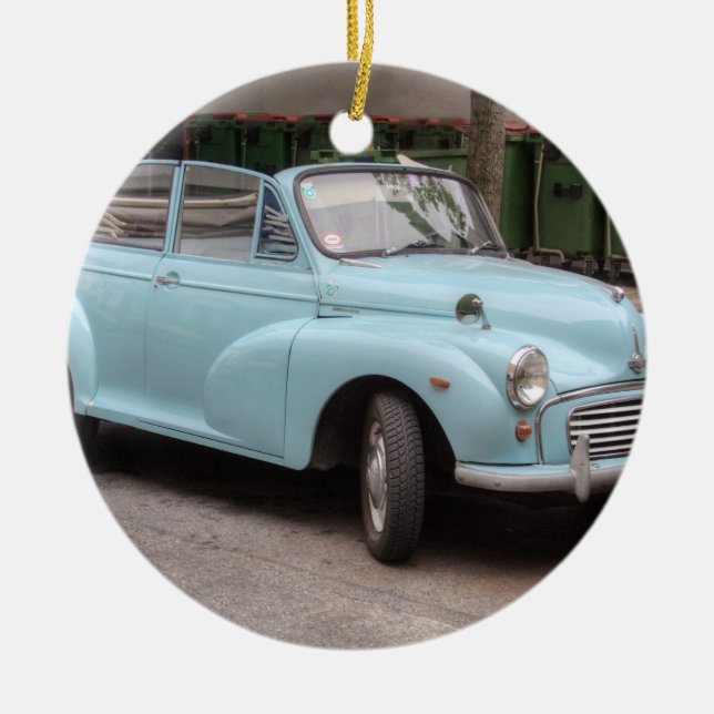Morris Minor Conversible Tourer Julgransprydnad Keramik (Framsidan)
