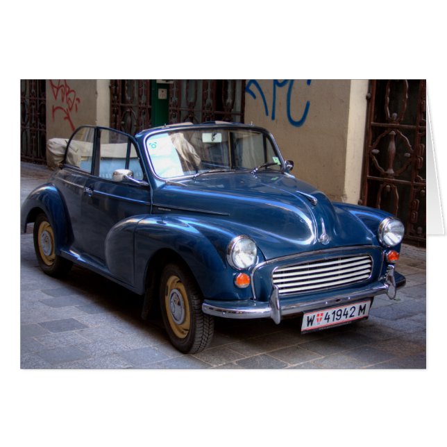 Morris Minor Convertible Tourer Hälsningskort (Framsidan Horizontal)