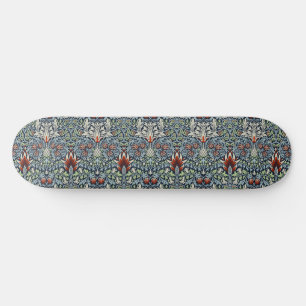 Morris Navy Blue Snakeshead Blommönstrat Tapet Mini Skateboard Bräda 18,5 Cm