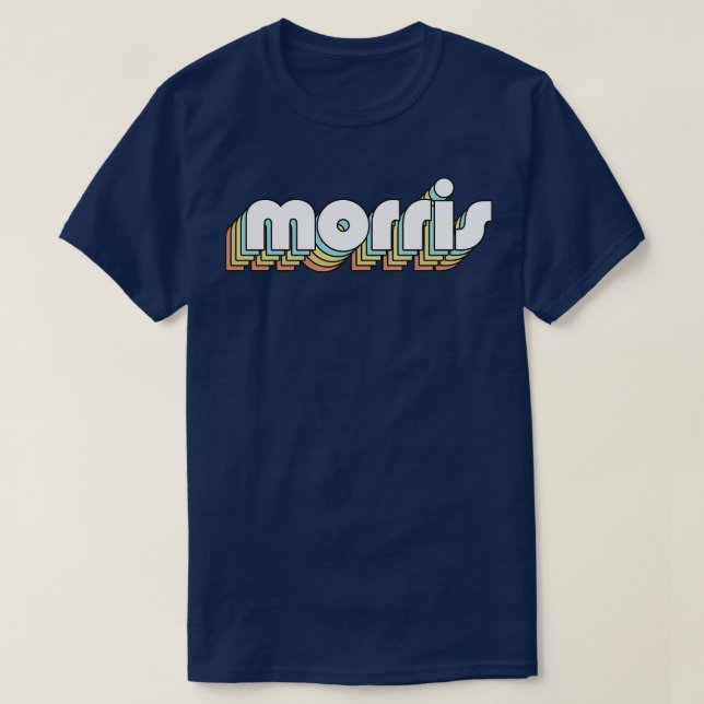 Morris Retro Regbow Typography Faded Stil T Shirt (Design framsida)