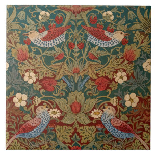 Morris - Strawberry Thief #2 Blommönster Kakelplatta