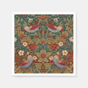 Morris - Strawberry Thief #2 Blommönster Pappersservett