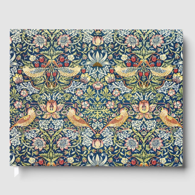 Morris - Strawberry Thief Bird & Blommönster Gästböcker (Framsida)