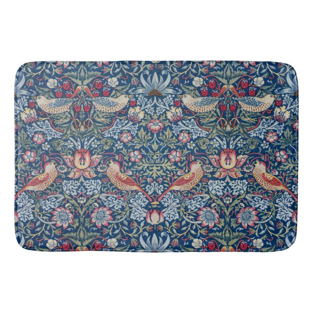 Morris Strawberry Thief Classic Indigo Blue Fin Badrumsmatta (Framsidan)