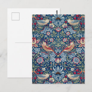 Morris Strawberry Thief Classic Indigo Blue Fin Vykort