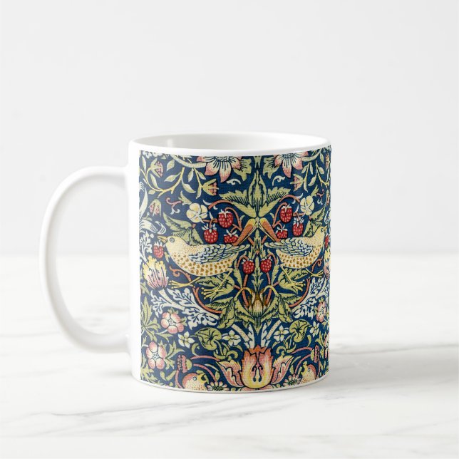 Morris Strawberry Thief Gul Elfenben Skifferblå Kaffemugg (Vänster)