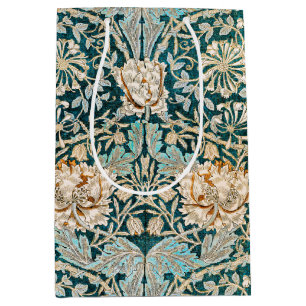 Morris Teal Blå Honeysuckle Blommig Tapet